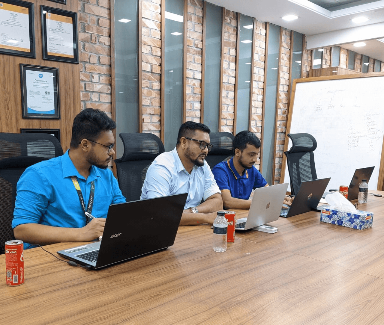 Working in office environment